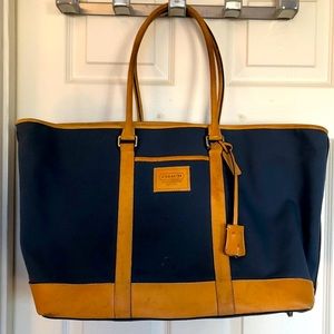 Coach Canvas Tote with Leather Details